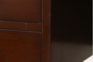 中古　神戸洋家具　メープル不二屋(MAPULE FUJIYA)　上品で洗練された佇まいが魅力の両袖デスク(両袖机、ニーホールデスク、ワークデスク、オフィスデスク、在宅用、在宅ワーク用)(定価約48万円)(R-066913)