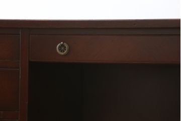 中古　神戸洋家具　メープル不二屋(MAPULE FUJIYA)　上品で洗練された佇まいが魅力の両袖デスク(両袖机、ニーホールデスク、ワークデスク、オフィスデスク、在宅用、在宅ワーク用)(定価約48万円)(R-066913)