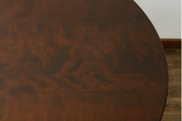 中古　美品　星野民藝(星野民芸)　艶やかな木肌と深みある色合いが魅力のラウンドダイニングテーブル　(R-066914)
