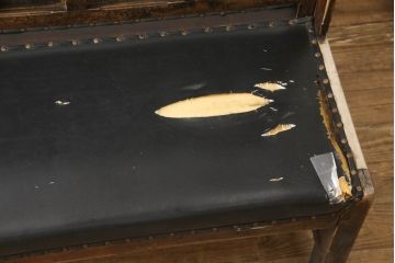 和製アンティーク　激レア!!　大正ロマン　ハイカラデザインが魅力的!!両面使いできる4人掛けベンチ(長椅子、長イス、ソファベンチ、四人掛け、三人掛け、二人掛け、3人掛け、2人掛け)(R-066923)