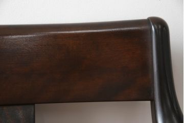 中古　松本民芸家具　#300型　レトロな雰囲気を醸し出す曲肘布張イス(1人掛けソファ、一人掛けソファ、アームチェア、椅子、イス)(定価約25万3千円)(R-066940)