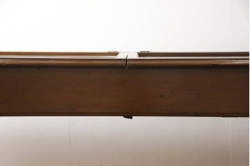 イギリスアンティーク　希少!!　マホガニー材　挽き物加工の脚がお洒落!!両面上開きのガラスケース(ショーケース、ディスプレイケース、キャビネット、陳列棚、店舗什器、コレクションケース、英国)(R-066943)