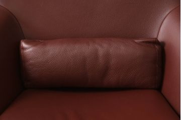 中古　美品　B&B Italia　Jeffrey Bernett(ジェフリー・バーネット)　Metropolitan'14(メトロポリタン)　 ARMCHAIRS(Steel base frame)　本革(レザー)　クールなモダンデザインがお洒落なアームチェア&オットマンのセット(1人掛けソファ、一人掛けソファ、回転椅子、回転イス、ラウンジチェア、フットスツール)(R-066946)