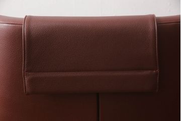 中古　美品　B&B Italia　Jeffrey Bernett(ジェフリー・バーネット)　Metropolitan'14(メトロポリタン)　 ARMCHAIRS(Steel base frame)　本革(レザー)　クールなモダンデザインがお洒落なアームチェア&オットマンのセット(1人掛けソファ、一人掛けソファ、回転椅子、回転イス、ラウンジチェア、フットスツール)(R-066946)