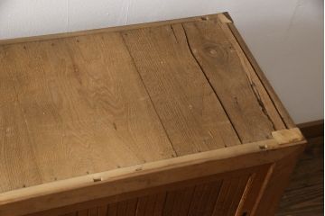和製アンティーク　前面欅(ケヤキ)材　檜(ヒノキ)材　上手物　和の趣溢れる岐阜水屋箪笥サイドボード(茶箪笥、食器棚、和風キャビネット、収納棚、引き出し)(R-066950)