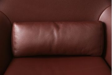 中古　美品　B&B Italia　Jeffrey Bernett(ジェフリー・バーネット)　Metropolitan'14(メトロポリタン)　 ARMCHAIRS(Steel base frame)　本革(レザー)　クールなモダンデザインがお洒落なアームチェア&オットマンのセット(1人掛けソファ、一人掛けソファ、回転椅子、回転イス、ラウンジチェア、フットスツール)(R-066951)