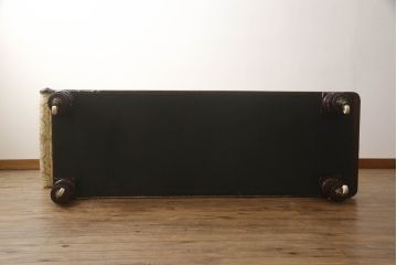 イギリスアンティーク　マホガニー材　優雅なデザインが魅力のクッション付きシェーズロング(カウチソファ、3人掛けソファ、三人掛け、2人掛けソファ、二人掛け、英国)(R-066952)