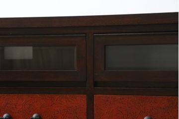 中古　美品!!　高級品　総漆塗り　仙台民芸　伊達箪笥　和モダンスタイルのお部屋におすすめなテレビ台(仙台箪笥、ローボード、テレビボード、引き出し、リビングボード、ドロワー、ローチェスト)(R-066954)