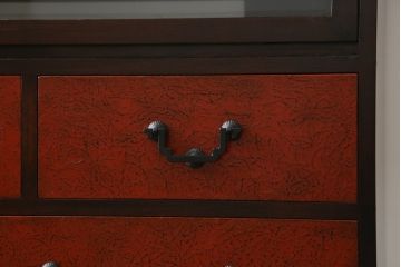中古　美品!!　高級品　総漆塗り　仙台民芸　伊達箪笥　和モダンスタイルのお部屋におすすめなテレビ台(仙台箪笥、ローボード、テレビボード、引き出し、リビングボード、ドロワー、ローチェスト)(R-066954)