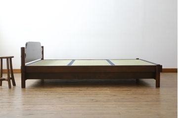 中古　松本民芸家具　637型ベッド(タタミ)　和モダンな空間づくりにおすすめのベッド(セミダブル、ベッドフレーム、畳、たたみ)(定価約60万円)(R-066969)
