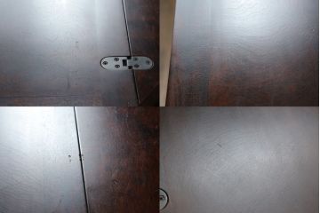 中古　神居民芸家具　クラシカルな佇まいが魅力的なビューローブックケース&スツールのセット(簿記机、ライティングビューロー、ワークデスク、在宅用、在宅ワーク用、本箱、収納棚、戸棚、キャビネット)(R-066974)