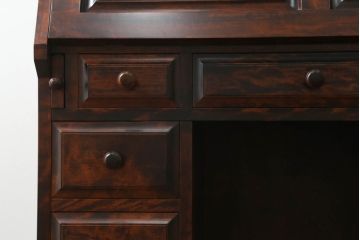 中古　神居民芸家具　クラシカルな佇まいが魅力的なビューローブックケース&スツールのセット(簿記机、ライティングビューロー、ワークデスク、在宅用、在宅ワーク用、本箱、収納棚、戸棚、キャビネット)(R-066974)
