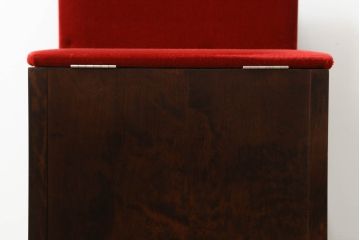 中古　神居民芸家具　クラシカルな佇まいが魅力的なビューローブックケース&スツールのセット(簿記机、ライティングビューロー、ワークデスク、在宅用、在宅ワーク用、本箱、収納棚、戸棚、キャビネット)(R-066974)