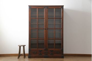中古　岩谷堂箪笥　No.366　四尺書棚　上質な和の空間づくりにおすすめのブックケース(本箱、キャビネット、収納棚、戸棚、飾り棚)(定価約82万5千円)(R-066989)