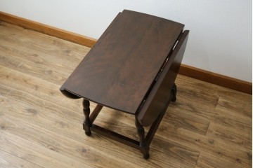 中古　松本民芸家具　凝った脚のデザインが魅力の#83型バタフライテーブル　定価約15万円　(R-067010)