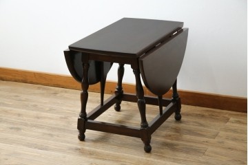 中古　松本民芸家具　凝った脚のデザインが魅力の#83型バタフライテーブル　定価約15万円　(R-067010)