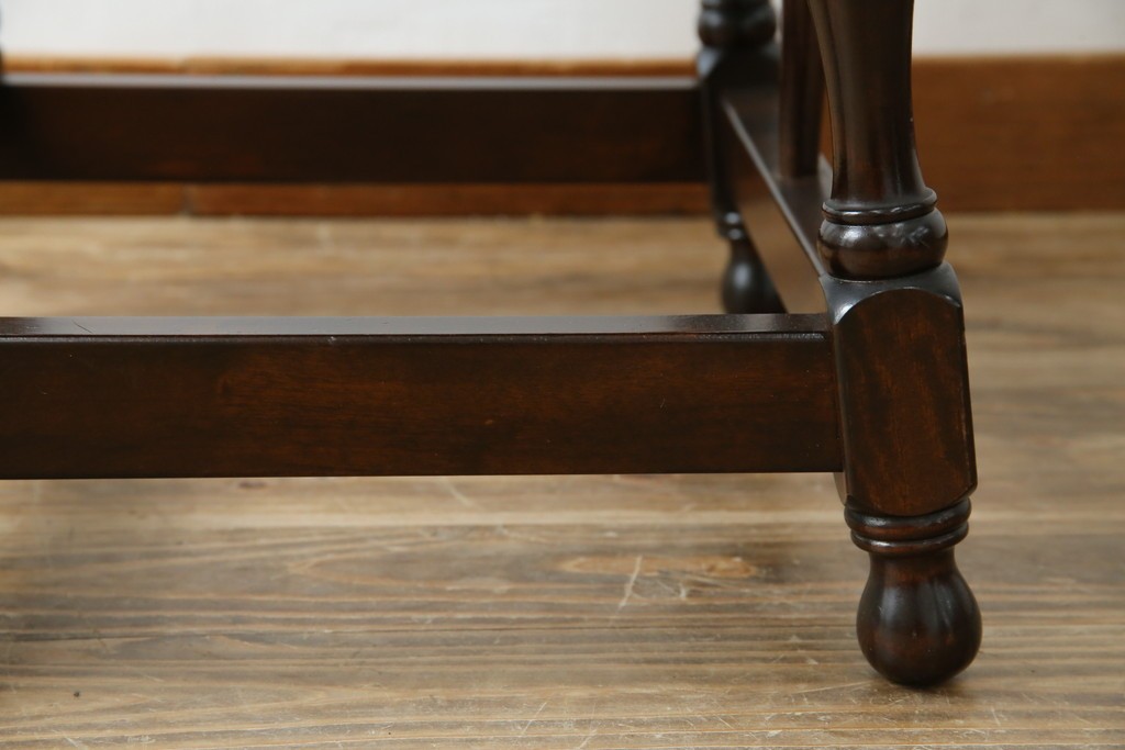 中古　松本民芸家具　凝った脚のデザインが魅力の#83型バタフライテーブル　定価約15万円　(R-067010)