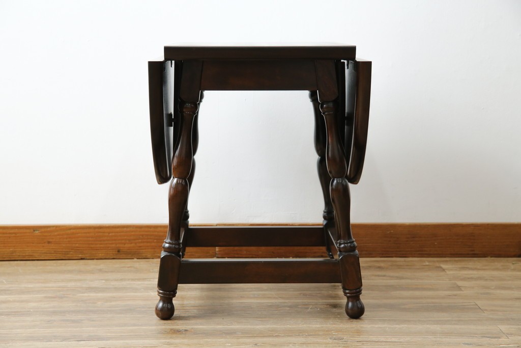 中古　松本民芸家具　凝った脚のデザインが魅力の#83型バタフライテーブル　定価約15万円　(R-067010)