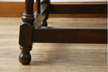 中古　松本民芸家具　凝った脚のデザインが魅力の#83型バタフライテーブル　定価約15万円　(R-067010)