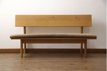 中古　美品　飛騨産業　キツツキ　森のことば　LDタイプ(SN271)　優しい木の温もり溢れるベンチソファ(ダイニングソファ、長椅子、長イス、2人掛け、2P)(R-067018)
