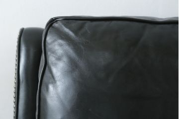 中古　DREXEL HERITAGE(ドレクセルヘリテイジ)　Upholstery(アップホルスタリー)コレクション　本革(レザー)　高級感溢れる佇まいが魅力のリクライニング付き1人掛けソファ(一人掛けソファ、1P、パーソナルチェア、ラウンジチェア、リクライニングソファ、アームソファ、フットレスト)(R-067021)