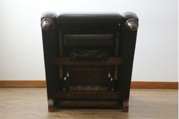 中古　DREXEL HERITAGE(ドレクセルヘリテイジ)　Upholstery(アップホルスタリー)コレクション　本革(レザー)　高級感溢れる佇まいが魅力のリクライニング付き1人掛けソファ(一人掛けソファ、1P、パーソナルチェア、ラウンジチェア、リクライニングソファ、アームソファ、フットレスト)(R-067021)
