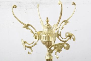 新品未使用　イタリア製　組み立て式　真鍮(しんちゅう)　ゴージャスな装飾が空間に華やぎをもたらすコートハンガー(ポールハンガー、ホールハンガー、帽子掛け、店舗什器)(定価約5万円)(R-067047)