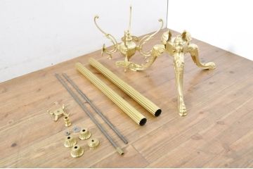 新品未使用　イタリア製　組み立て式　真鍮(しんちゅう)　ゴージャスな装飾が空間に華やぎをもたらすコートハンガー(ポールハンガー、ホールハンガー、帽子掛け、店舗什器)(定価約5万円)(R-067047)
