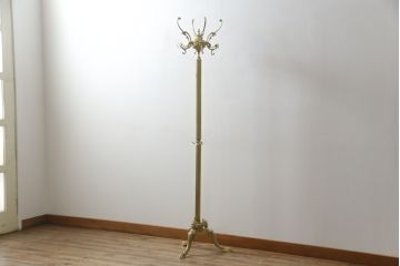 新品未使用　イタリア製　組み立て式　真鍮(しんちゅう)　ゴージャスな装飾が空間に華やぎをもたらすコートハンガー(ポールハンガー、ホールハンガー、帽子掛け、店舗什器)(定価約5万円)(R-067050)