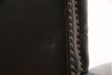 中古　美品　アメリカ高級家具　DREXEL HERITAGE(ドレクセルヘリテイジ)取り扱い　ジャレットブラザーズ(Jarrett Brothers)　Et Cetera(エトセトラ)　本革(レザー)　ラグジュアリーな雰囲気漂うハイバックデスクチェア(オフィスチェア、回転チェア、回転椅子、回転イス、アームチェア、エグゼクティブチェア、1人掛けソファ、一人掛けソファ)(R-067111)