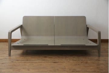 中古　極美品　富士ファニチャー(富士ファニチア、富士ファニチュア、フジファニチュア、FUJI FURNITURE)　Nagi　ゆったりとしたくつろぎの時間を演出する3人掛けソファとオットマンのセット(三人掛けソファ、3Pソファ、トリプルソファ、アームソファ、フットスツール)(定価約60万円)(R-067120)