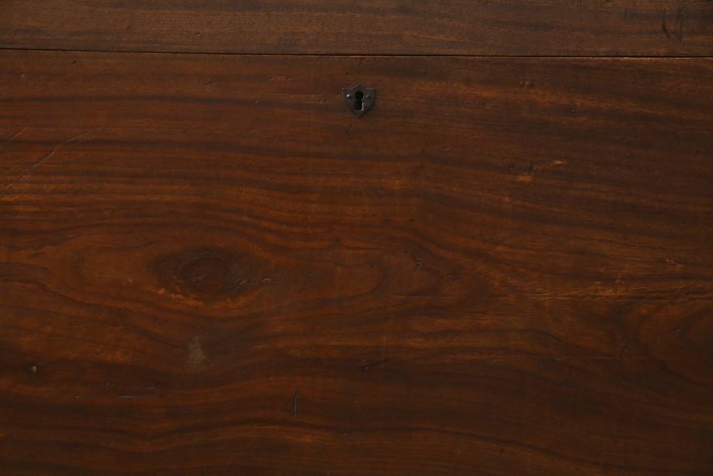 和製アンティーク　くすのき(クス、楠)材　シンプルなデザインが取り入れやすい収納箱　(R-067121)