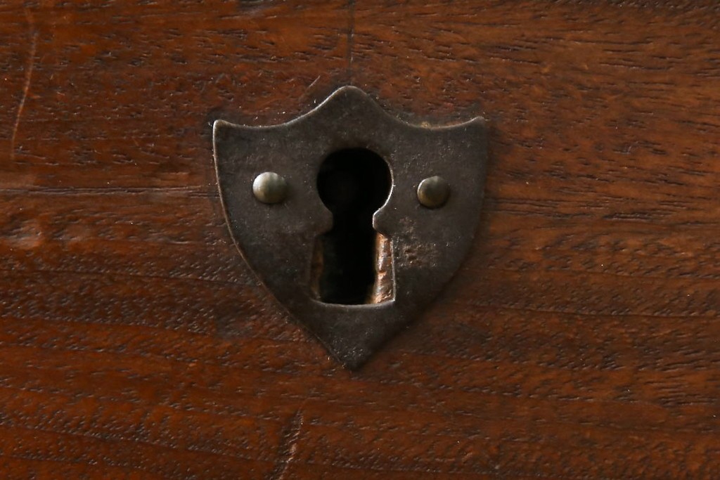 和製アンティーク　くすのき(クス、楠)材　シンプルなデザインが取り入れやすい収納箱　(R-067121)