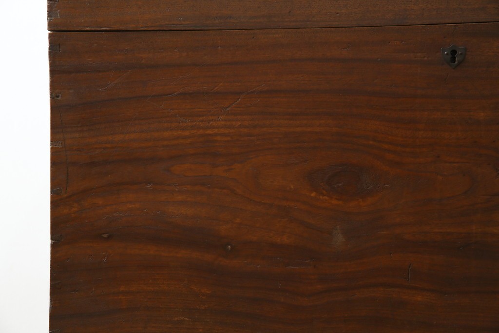 和製アンティーク　くすのき(クス、楠)材　シンプルなデザインが取り入れやすい収納箱　(R-067121)