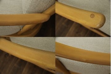 イギリスビンテージ　希少!　ERCOL(アーコール)　くつろぎの空間を演出する3人掛けソファとオットマンのセット(三人掛けソファ、3P、アームソファ、トリプルソファ、フットスツール、ヴィンテージ、英国、北欧)(R-067129)