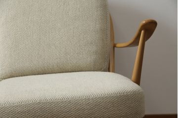イギリスビンテージ　希少!　ERCOL(アーコール)　くつろぎの空間を演出する3人掛けソファとオットマンのセット(三人掛けソファ、3P、アームソファ、トリプルソファ、フットスツール、ヴィンテージ、英国、北欧)(R-067129)
