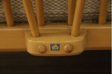 イギリスビンテージ　希少!　ERCOL(アーコール)　くつろぎの空間を演出する3人掛けソファとオットマンのセット(三人掛けソファ、3P、アームソファ、トリプルソファ、フットスツール、ヴィンテージ、英国、北欧)(R-067129)