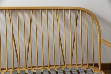イギリスビンテージ　希少!　ERCOL(アーコール)　くつろぎの空間を演出する3人掛けソファとオットマンのセット(三人掛けソファ、3P、アームソファ、トリプルソファ、フットスツール、ヴィンテージ、英国、北欧)(R-067129)