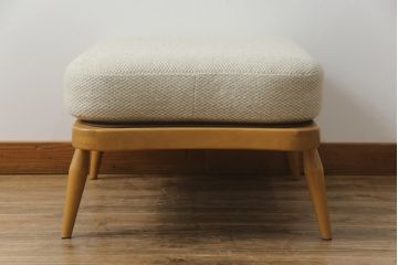 イギリスビンテージ　希少!　ERCOL(アーコール)　くつろぎの空間を演出する3人掛けソファとオットマンのセット(三人掛けソファ、3P、アームソファ、トリプルソファ、フットスツール、ヴィンテージ、英国、北欧)(R-067129)