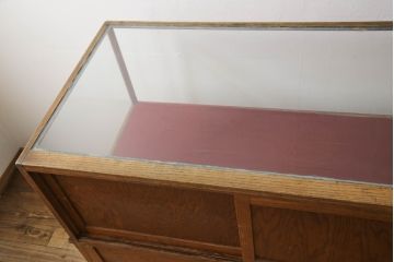 アンティーク家具　アメリカ　オーク材　カウンターショーケース(カウンターテーブル、ガラスケース、ディスプレイケース、陳列棚、店舗什器)(R-067130)