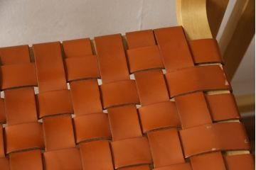 中古　arflex(アルフレックス)　NTC 16(エヌティーシー 16)　本革(レザー)　革を編み込んだデザインが個性的なカウンターチェア2脚セット(ハイチェア、バーチェア、椅子、イス、バラ売り可能)(R-067131)