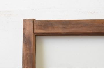アンティーク建具　経年を感じさせる木味が魅力的なマス目(升目)ガラス戸1枚(引き戸、ガラス戸)(R‐067169)