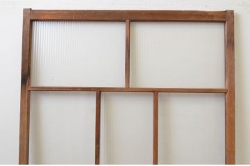 アンティーク建具　大正ロマンを感じさせるモールガラス入り幅広ガラス戸1枚(引き戸)(R‐067170)