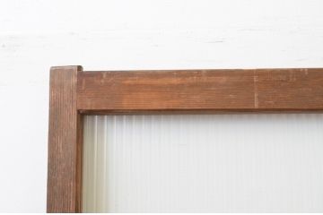 アンティーク建具　大正ロマンを感じさせるモールガラス入り幅広ガラス戸1枚(引き戸)(R‐067170)