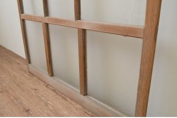 アンティーク建具　大正ロマンを感じさせるモールガラス入り幅広ガラス戸1枚(引き戸)(R‐067170)