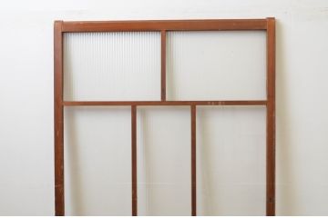 アンティーク建具　大正ロマンを感じさせるモールガラス入り幅広ガラス戸1枚(引き戸)(R‐067170)