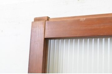 アンティーク建具　大正ロマンを感じさせるモールガラス入り幅広ガラス戸1枚(引き戸)(R‐067170)