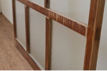 アンティーク建具　大正ロマンを感じさせるモールガラス入り幅広ガラス戸1枚(引き戸)(R‐067170)