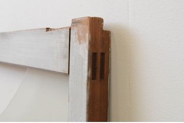 アンティーク建具　モールガラス入り　シンプルなデザインでインテリアに取り入れやすいガラス窓1枚(引き戸、ガラス戸)(R‐067175)