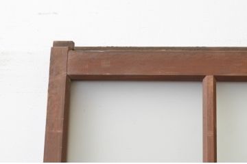 アンティーク建具　レトロな雰囲気が魅力的なマス目(升目)のガラス戸1枚(引き戸)(R‐067176)